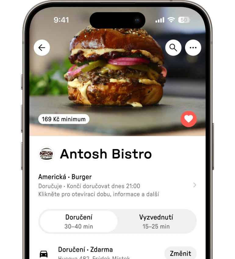 Náhled do mobilní aplikace Reservo Eats